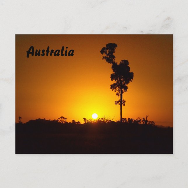 Australische Hinterlandsonnenuntergangpostkarte Postkarte (Vorderseite)