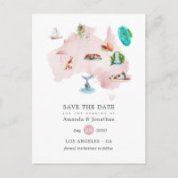 Australische Hochzeit in Urlaubsort Save the Date
