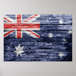 Australische Holzflagge Poster