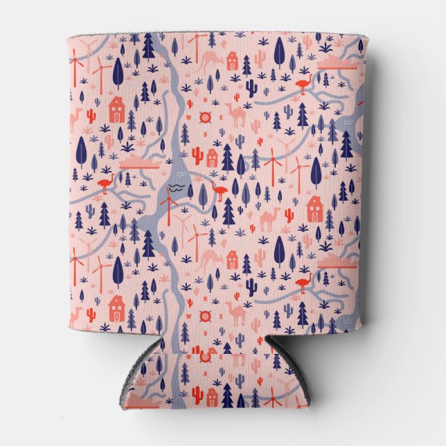 Australische Ikonen, nahtlos dekoratives Muster. Dosenkühler (Vorderseite)