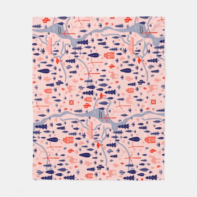 Australische Ikonen, nahtlos dekoratives Muster. Fleecedecke (Vorderseite)