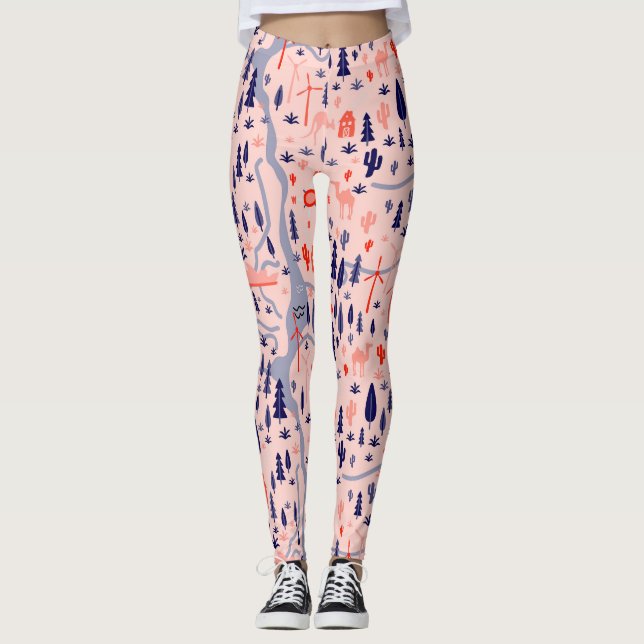Australische Ikonen, nahtlos dekoratives Muster. Leggings (Vorderseite)