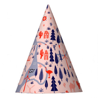 Australische Ikonen, nahtlos dekoratives Muster. Partyhütchen