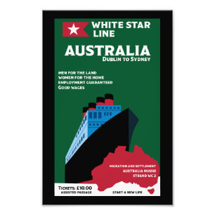 Australische Immigration Vintag Art Fotodruck