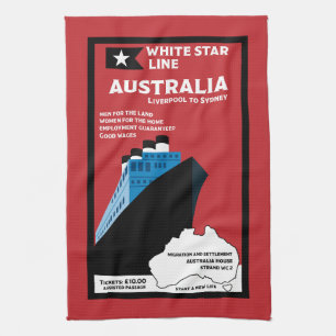 Australische Immigration Vintag Art Geschirrtuch