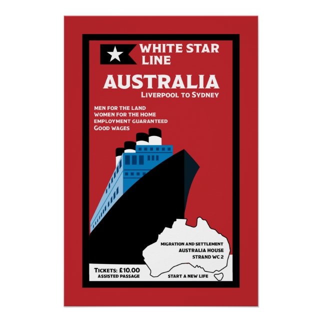 Australische Immigration Vintag Art Poster (Vorderseite)