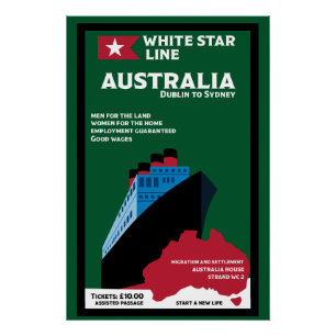 Australische Immigration Vintag Art Poster
