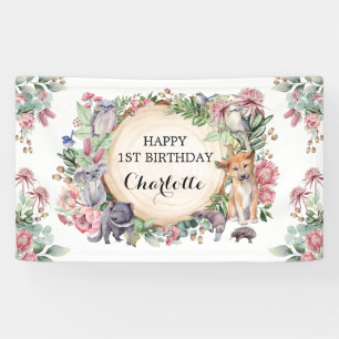 Australische Indianer floral Happy Birthday Banner