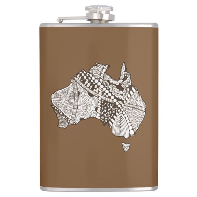 Australische Karte Art Flachmann (Vorderseite)