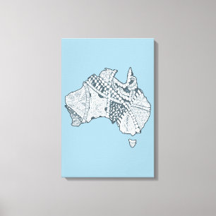 Australische Karte Art Leinwanddruck