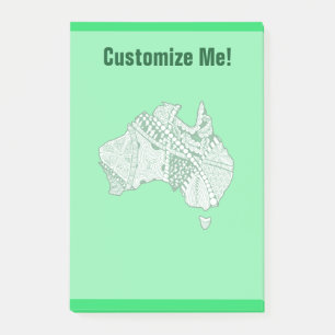 Australische Karte Art Post-it Klebezettel