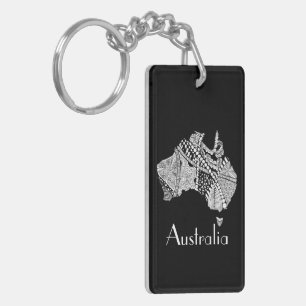 Australische Karte Art Schlüsselanhänger