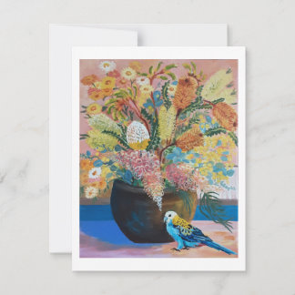 Australische Karte mit Rosella mit blassem Kopf &