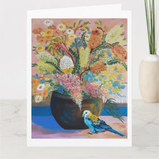 Australische Karte mit Rosella mit blassem Kopf &