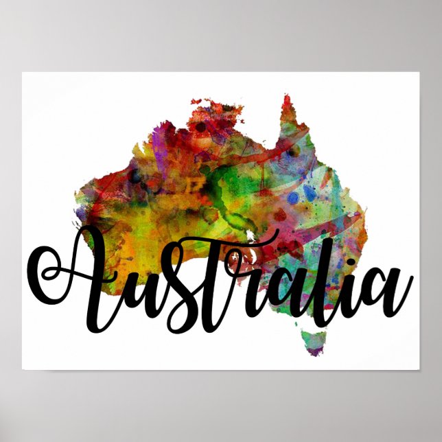 Australische Karte Poster (Vorne)