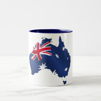 Australische Kartenflagge Zweifarbige Tasse