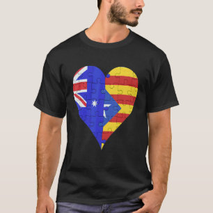 Australische Katalanische Flagge Herz T-Shirt