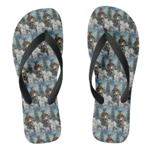 Australische Kelpie Dog Riding Motorrad Weihnachte Flip Flops