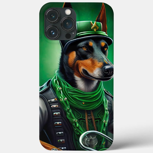 Australische Kelpie Fahrrad St. Patrick's Day Case-Mate iPhone Hülle (Rückseite)
