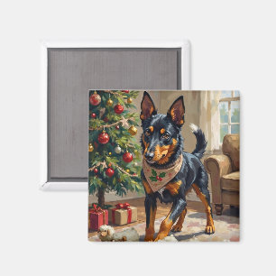 Australische Kelpie-Hirten-Weihnachtskunst Magnet