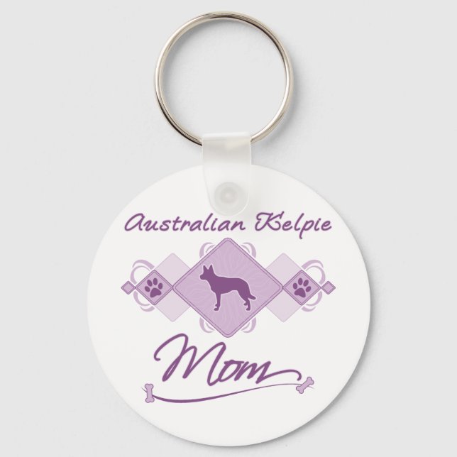 Australische Kelpie-Mama Schlüsselanhänger (Vorderseite)