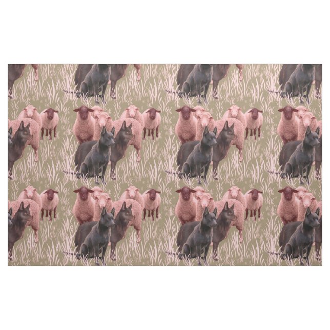 Australische Kelpie mit Schafsgewebe Stoff (Fat Quarter (45,7 x 55,9 cm))