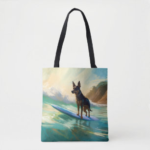Australische Kelpie-Strand-Surfing-Malerei
