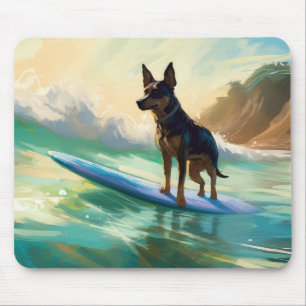 Australische Kelpie-Strand-Surfing-Malerei Mousepad