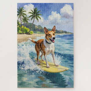 Australische Kelpie-Surfszene am Strand Puzzle