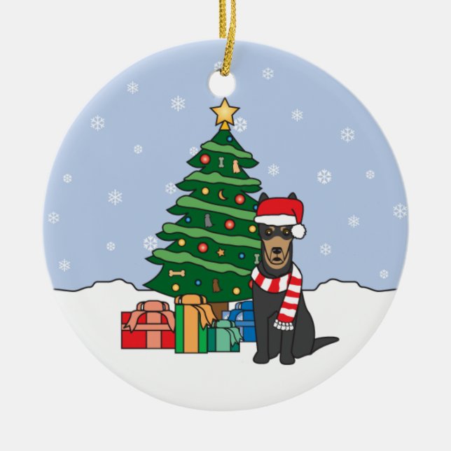 Australische Kelpie-Weihnachtsverzierung Keramik Ornament (Vorne)