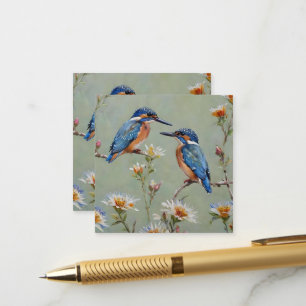 Australische Kingfisher Birds and Blume Oil Paint, Begleitkarte
