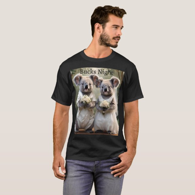 Australische Koala Bären Wedding, Bucks Night Tshi T-Shirt (Vorne ganz)