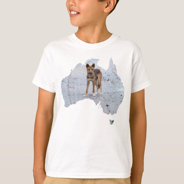 Australische Kontur Shape Dingo Fraser Island T-Shirt (Vorderseite)