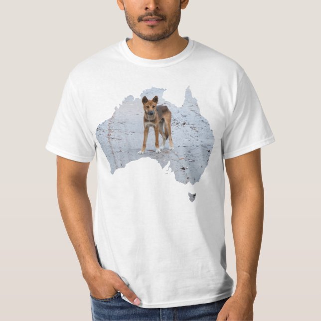 Australische Kontur Shape Dingo Fraser Island T-Shirt (Vorderseite)