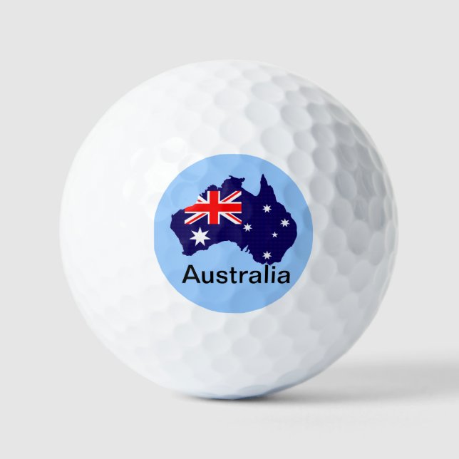 Australische Kontur und Flagge Golfball (Vorderseite)