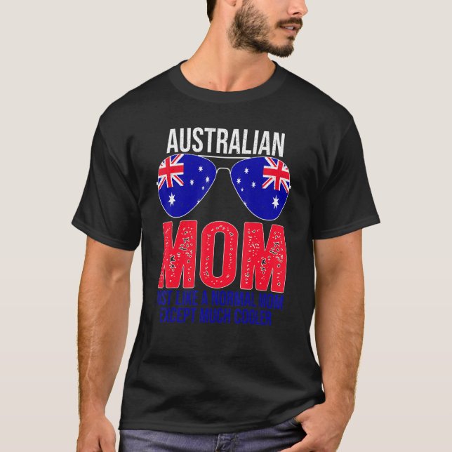 Australische Mama Australien Flagge Sonnenbrillen  T-Shirt (Vorderseite)