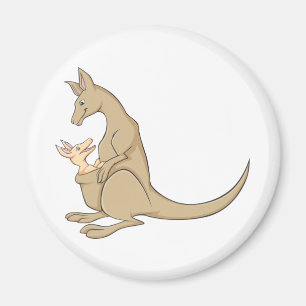Australische Mutter Kangaroo und Baby Joey Magnet