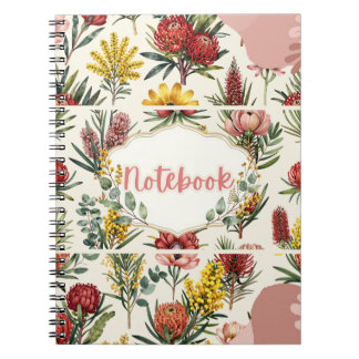 Australische native Blumen Spiralblock Notizblock