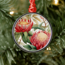 Australische Native Protea Blume II Ornament Aus Metall