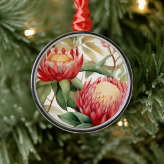 Australische Native Protea Blume II Ornament Aus Metall