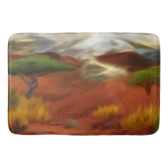 Australische Outback Dawn Abstrakt Art Badematte (Vorderseite)