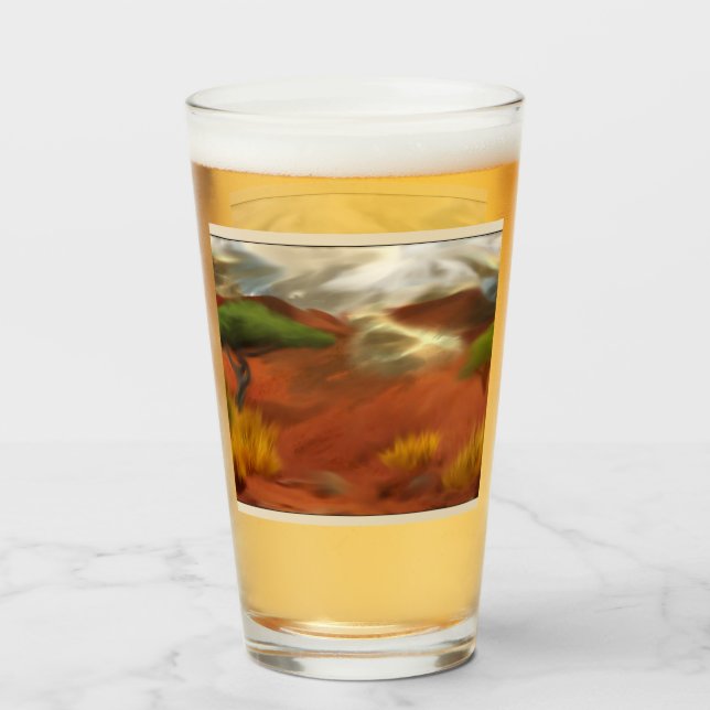 Australische Outback Dawn Abstrakt Art Glas (Vorne (Gefüllt))