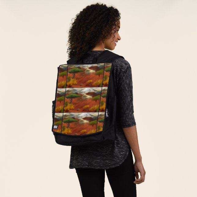 Australische Outback Dawn Abstrakt Art Rucksack (Ausgewaschen)