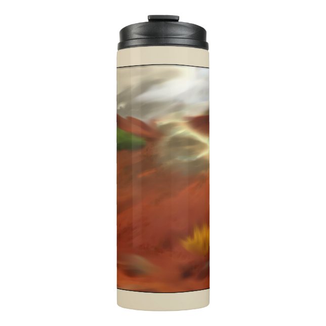 Australische Outback Dawn Abstrakt Art Thermosbecher (Vorderseite)