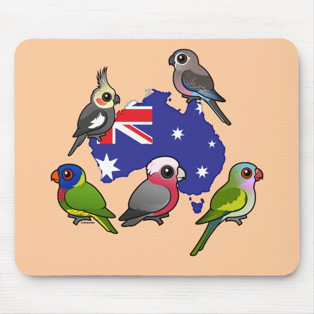 Australische Papageien Mousepad (Vorne)