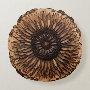Australische Petals: Banksia Blume Wood Print Rundes Kissen