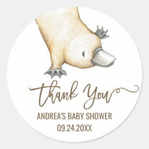 Australische Platypus Neutral Vielen Dank für Ihre Runder Aufkleber