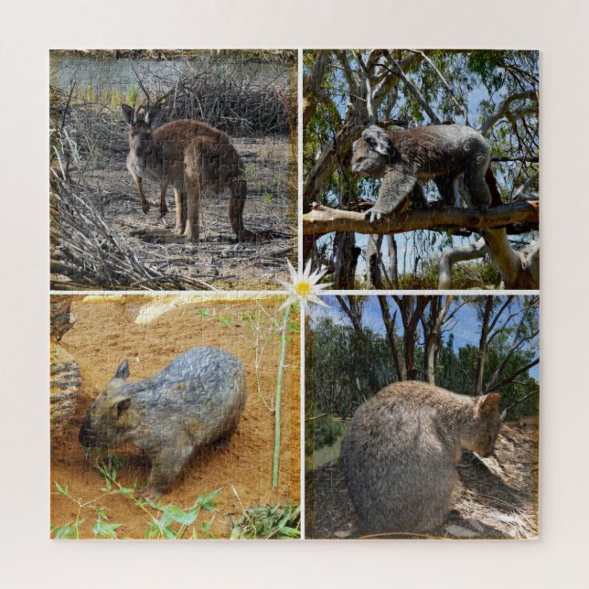 Australische Quokka, Kangaroo, Koala, Wombat, Puzzle (Vertikal)