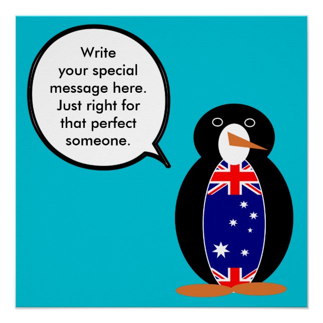 Australische Rednerin Penguin Personalisiert Poster (Vorderseite)