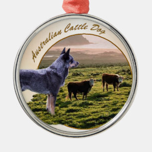 Australische Rind Dog Art Silbernes Ornament